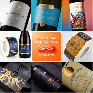 Étiquettes de vin personnalisées de luxe en papier texturé avec logo imprimé et dorure à chaud en relief pour bouteilles – Fabrication sur mesure - Product Image 2