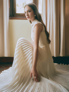 2026 New Brand Elegant High Waist Maxi Length <strong>Wedding</strong> <strong>Dress</strong> White Slim Neck Long Party <strong>Dress</strong> High-End Boutique Made Spandex - Product Image 3
