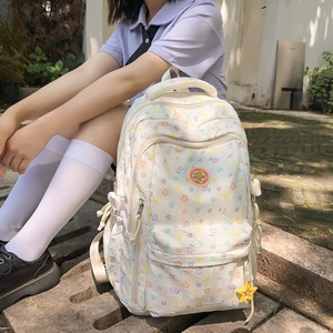 Student Backpack For Girls 15 Inches Flowers Pattern Large Capacity School Education - Product Image 2