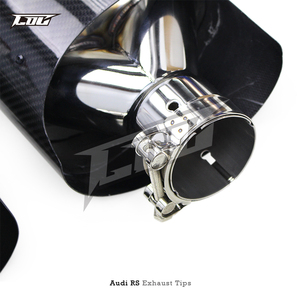Puntas de Fibra de Carbono Negra BSK para <span class=keywords><strong>Audi</strong></span> <span class=keywords><strong>RS3</strong></span>/RS4 2016-2024, Tubo de <span class=keywords><strong>Escape</strong></span> de Acero Inoxidable, Silenciador, Sistema de <span class=keywords><strong>Escape</strong></span> - Product Image 2
