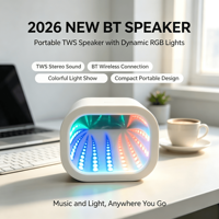 Nouveau Haut-Parleur Stéréo Portable 5W 2026 avec Éclairage RGB, Son Surround 360° Hi-Fi pour Utilisation Extérieure/Intérieure