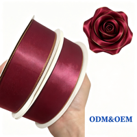 Ruban en satin double face écologique de 1,5 pouce et 100 yards, ruban floral de luxe pour fleurs préservées, emballage cadeau, bouquet de mariage