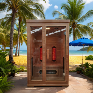 Sauna Moderna para el Hogar, Sauna de Infrarrojos Lejanos, Madera de Cedro Rojo o Hemlock, Sauna de Vapor Seco para 2 Personas - Product Image 4