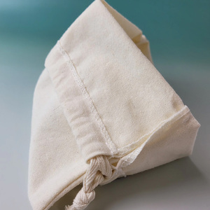 Sac à cordon personnalisé avec logo imprimé, blanc, petit, style vintage, en coton lavable, pochette cadeau, emballage, rangement - Product Image 2