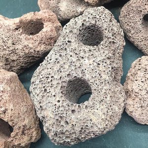 Waterplant Vulkanische Rotsornamenten Dubbel Gat Milieuvriendelijk Aquarium Decoratieve Landschapsarchitectuur Stenen Ring Woonkamer Vis Vreugde - Product Image 4