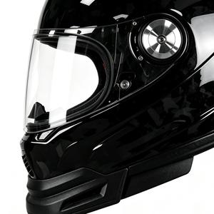 Casque de moto à visière rabattable noir, coque ABS, double visière, homologué DOT, toutes saisons, fermeture rapide, doublure en coton, garantie 1 an - Product Image 1