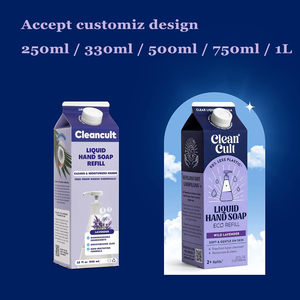 Aangepaste Aseptische Food Grade Papieren Flesverpakking Melkkarton Reinigingsoplossing Zeepdozen Met Bedrukte Zadeltop Kartonnen Doos - Product Image 2