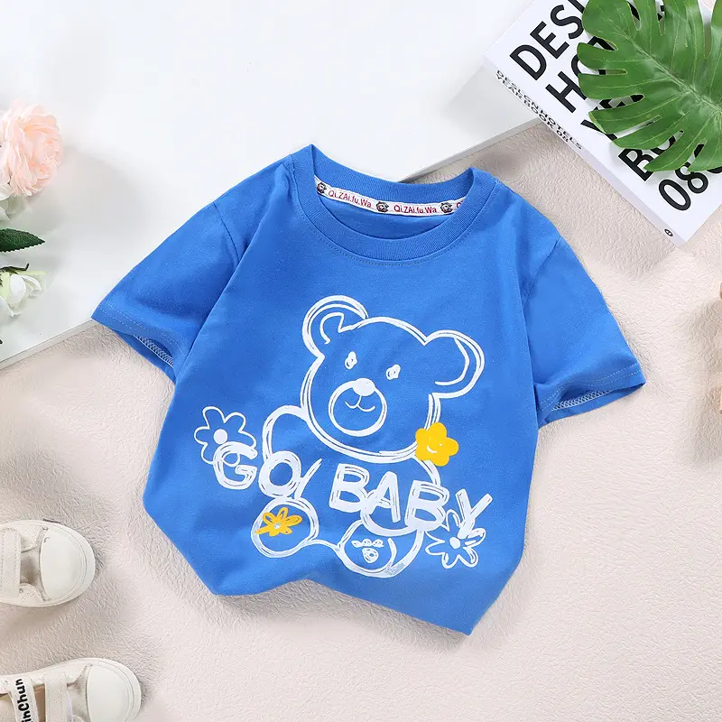 Children 0-8 years old short-sleeved t-shirt pure cotton boys and girls summer clothes baby summer children's clothing tops