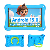 Tableta Infantil Android 15.0 de 8 Pulgadas con Pantalla Táctil, 3 GB de RAM, 32 GB de Almacenamiento, Chip MTK Octa Core, Tableta Educativa con WiFi para Niños