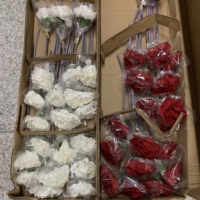 Q-1112 Vente en gros de fleurs artificielles à toucher réel, œillets simples pour la décoration de la maison