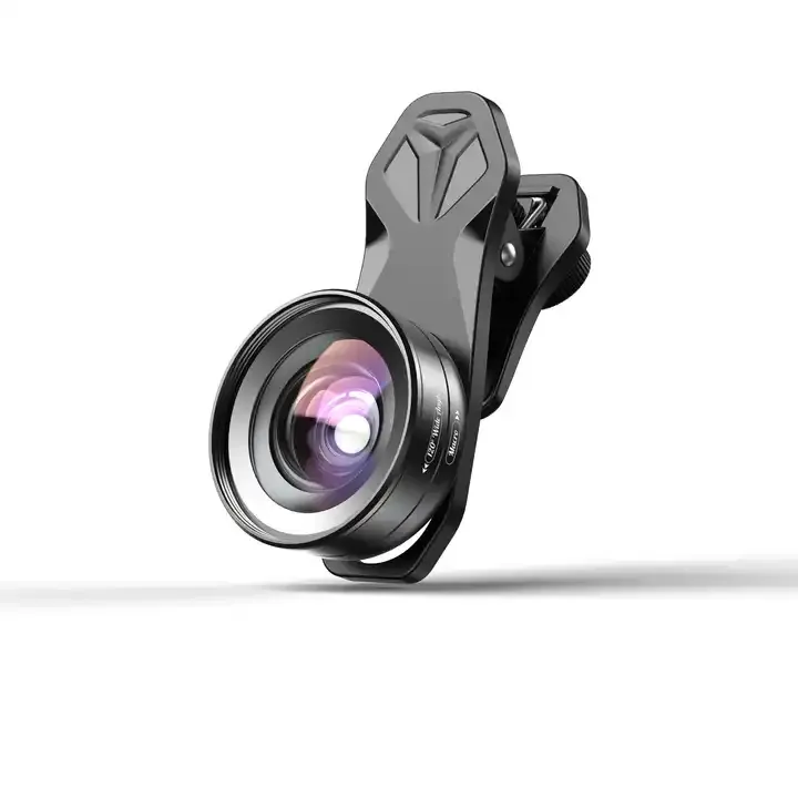 Teléfono inteligente portátil profesional óptico 2 en 1 cámara gran angular lente de teléfono móvil para selfie de película