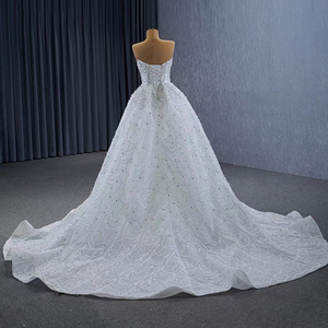 Vestido <span class=keywords><strong>de</strong></span> <span class=keywords><strong>Novia</strong></span> <span class=keywords><strong>de</strong></span> <span class=keywords><strong>Alta</strong></span> <span class=keywords><strong>Costura</strong></span> <span class=keywords><strong>de</strong></span> Lujo con Perlas, Sobrefalda Desmontable y Corte Sirena, Escote en V, Elegante Traje Nupcial Rsm231125 - Product Image 4