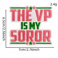 Écusson brodé rose et vert avec slogan anglais, badge de club pour sœurs, accessoires vestimentaires, broderie informatique