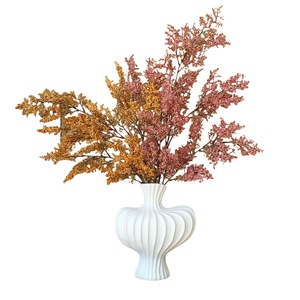 Fleurs artificielles séchées Qingyu Chronicle, jaunes, roses, blanches, branche unique, en plastique, pour décoration de mariage et de maison - Product Image 5