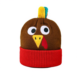 Gorro de Invierno con Pompón, Diseño de Letra 'Turkey', de Poliéster/Algodón, Tejido Cálido y Suave, Divertido, Unisex, para Playa - Product Image 4