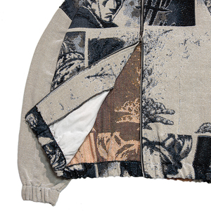 Sudaderas con Capucha ODM de Otoño con Cierre de Cremallera en la Manga, Diseño de <span class=keywords><strong>Anime</strong></span> Personalizado, Tejido Jacquard de Algodón y Poliéster, MOQ Bajo - Product Image 3