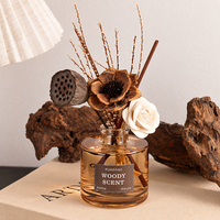 Diffuseur de parfum d'ambiance pour la maison, senteur boisée, ingrédients naturels, testé et sûr, aromathérapie, désodorisant, fleurs séchées, logo personnalisé