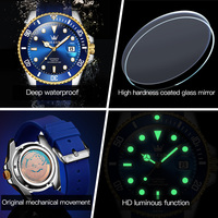 Reloj Olevs 6650 para Hombre, Mecánico, de Cuerda Manual, Digital, Personalizado, de Silicona, Resistente al Agua, Económico, Deportivo