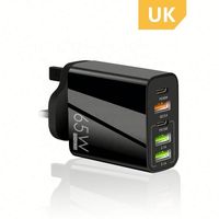 Nouveau chargeur de téléphone portable à charge rapide PD65W 5V4A Standard EU US UK Adaptateur multi-ports PD+3USB pour iPhone iPad