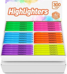 Stylo surligneur classique personnalisé, papeterie, marqueur fluorescent à pointe plate, boîte de 6 couleurs pour usage scolaire - Product Image 1