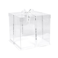 Boîtes à gâteaux transparentes en PET de 2 mm avec fenêtre, finition brillante, design personnalisé, emballage alimentaire recyclable pour mariages - Vente en gros