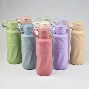 Botella Deportiva Infantil de 600 ml, Reutilizable, de Silicona, a Prueba de Fugas, Libre de BPA, Apta para Agua Hirviendo, con Pajita, para Camping, Escuela, Aire Libre, Bebés - Product Image 1