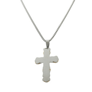 Men's Stainless Steel <b>Cross</b> Pendant Necklace Geometric Design Punk Retro Style 120166 - Product Image 2