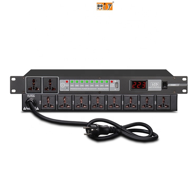 VS108 Cheaper Price Power Sequence Professional 10 Channel Audio Sequencer Equipment Power Sequence Controller