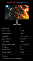 27 32 34 pouces 1K 2K 4K 120Hz 144Hz 165Hz 180Hz 240Hz moniteur plat incurvé Pc moniteur d'ordinateur 34 pouces moniteur de jeu Gamer