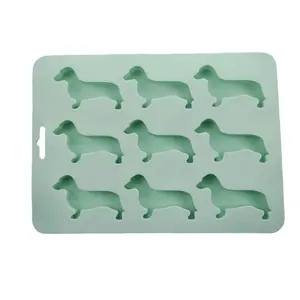 2023 Hot Selling Customized Food Grade Silicone Creative DIY Dachshund Dog Multi-color Ice Mold For Kitchen