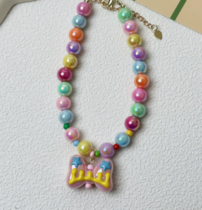 Collier pour animaux de compagnie en perles pastel pour Halloween, avec nœud décoratif, accessoire de déguisement mignon et réglable pour chats et petits chiens - Product Image 5