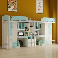 Lit de dortoir combiné moderne pour étudiants et employés avec bureau intégré – Conception de mobilier scolaire