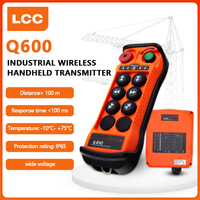 Télécommande industrielle sans fil LCC Q600 à six boutons avec arrêt d'urgence, vitesse unique, pour grues, palans, treuils, équipements de levage, kit RF