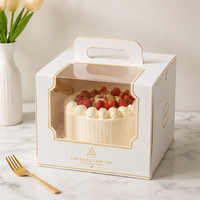 Boîtes à gâteaux rigides en carton recyclé avec fenêtre, qualité alimentaire, logo personnalisé, pour la vente en gros aux boulangeries