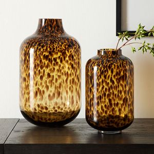 Colpo a mano Vintage ambra nero Design unico moderna casa decorativa leopardo rotonda grande fiore <span class=keywords><strong>vaso</strong></span> di vetro - Product Image 5