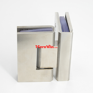 90 degrés double lunettes à fermeture douce salle <span class=keywords><strong>de</strong></span> bain porte en verre charnière - Product Image 4