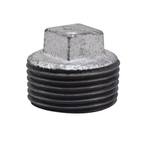 Bouchon fileté mâle en fonte malléable galvanisée 3/4 pouce, embout carré en fonte GI