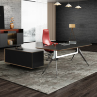 Bureau de direction avec boîte de jonction double face, bureau d'affaires haut de gamme, table de conférence, mobilier de bureau