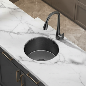 Lavello Sottopiano MOSHE <span class=keywords><strong>con</strong></span> Rubinetto Caldo/Freddo, Mini Lavello da Cucina Occidentale per Bancone Bar/Isola, in Acciaio Inox 304 - Product Image 1