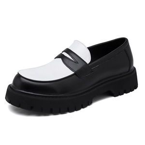 Scarpe eleganti da uomo con quattro suole spesse in pelle Slip-On con altezza-aumento oxford autunno contrasto colore gamba taglie Plus Size Cross-Border - Product Image 5