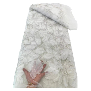 Ni. Ai Chất lượng cao đính cườm ren pháp Net ren chuỗi Bridal Tulle Ren Vải cho phụ nữ bên Dress - Product Image 1