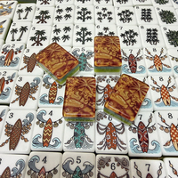 Jeu de Mahjong Américain Personnalisé Thème Plage et Surf, 160 Pièces, Motif Palmiers Tropicaux, Jeu de Société