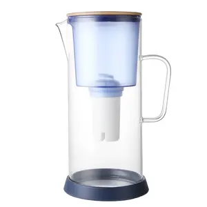 3,5 l karafe kaca pemurni air minum kaca Alkaline Filter air Pitcher dengan Filter Cartridge