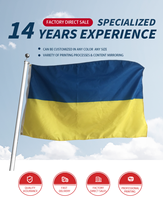 Drapeau de l'Ukraine en polyester durable 3x5 pieds, bannière commerciale personnalisée avec logo, vente en gros, tous les drapeaux nationaux du monde