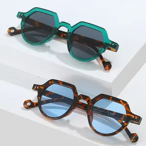 New Retro Sunglasses đối với phụ nữ Châu Âu và Mỹ hợp thời trang đường phố hình ảnh nhỏ Khung Kính mát cá nhân kính chống nắng