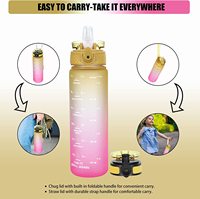 Bouteille d'eau personnalisée pour enfants, pour l'école avec couvercle en paille, incassable, étanche, sans BPA, bouteilles d'eau de motivation