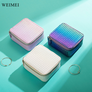 WEIMEI Nouvelle Trousse de Maquillage Portable OEM pour Femme, Boîte de Rangement à Bijoux avec Fermeture Éclair - Product Image 3