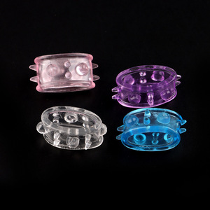 Male Cock Ring Set <b>TPE</b> Pink Purple Blue White Delay Sex Time Adult Toy - Product Image 4