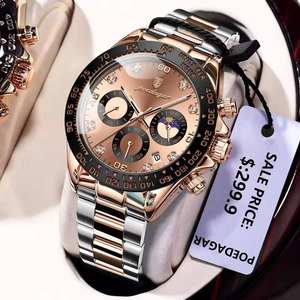 Montres à quartz pour hommes Hot POEDAGAR 629, bracelet en acier inoxydable, design tendance, étanches, affichage analogique antique 2026 - Product Image 1