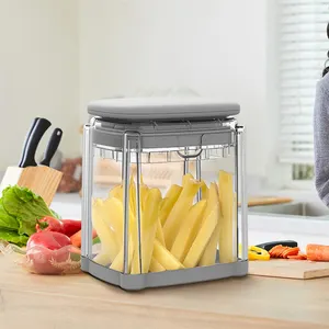 Gadget de cocina inteligente, picadora de patatas prensada a mano, cuchilla afilada, cortador de patatas fritas francesas